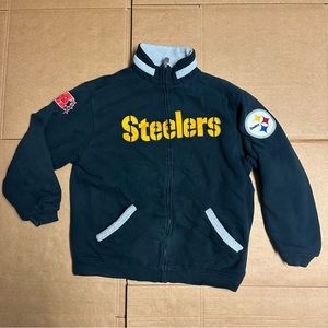 Pittsburg Steelers Hoodie NFL Pro Line Black Long Sleeve Zip Up Size Large Read‎